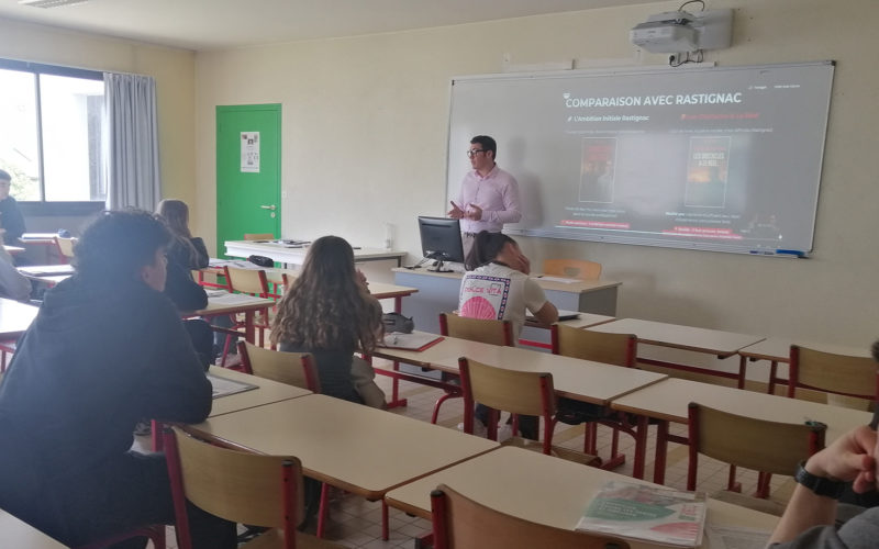 Fabien Guinard, ancien élève du Lycée de La Salle, échange avec les élèves sur son parcours scolaire et professionnel.