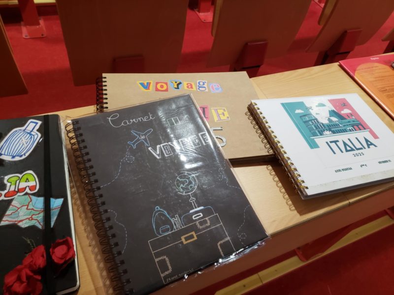 Carnets de 4e avec anecdotes et impressions sur le séjour en Italie.