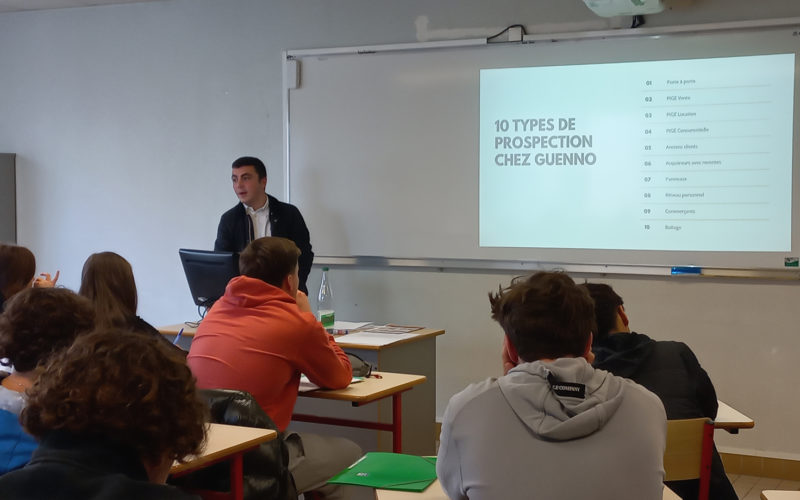Intervention d’Antoine Guenno auprès des élèves de Première Métiers du Commerce et de la Vente au Lycée La Salle.