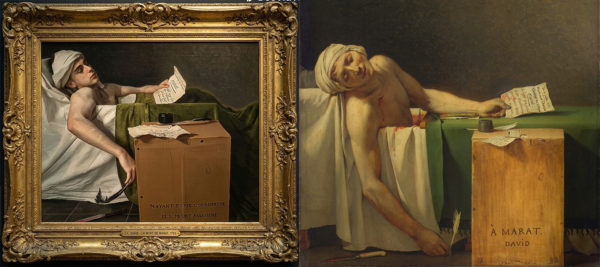 Montage de l'œuvre reconstituée et l'original pour le concours « Ré-création » 2026.